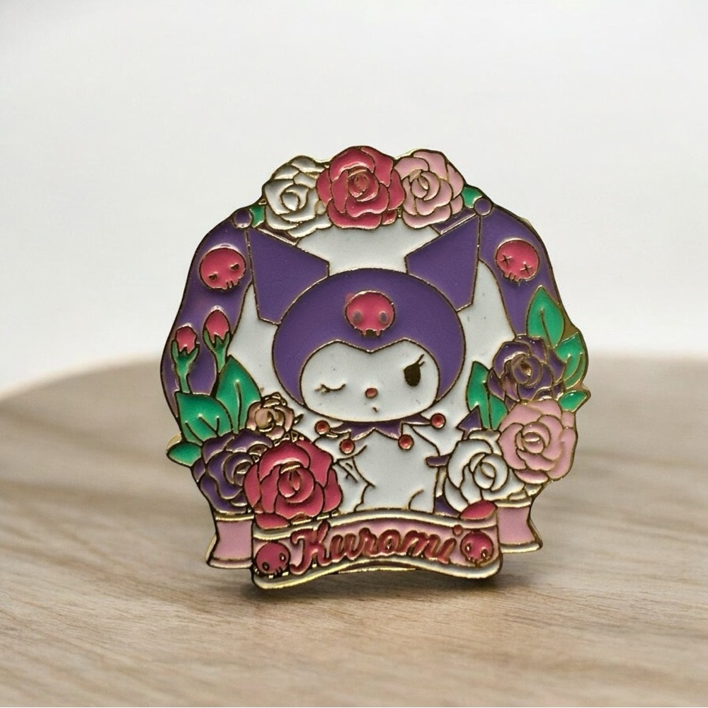 Sanrio Kuromi Enamel Pin Metal Brooch - Picture 1 of 4